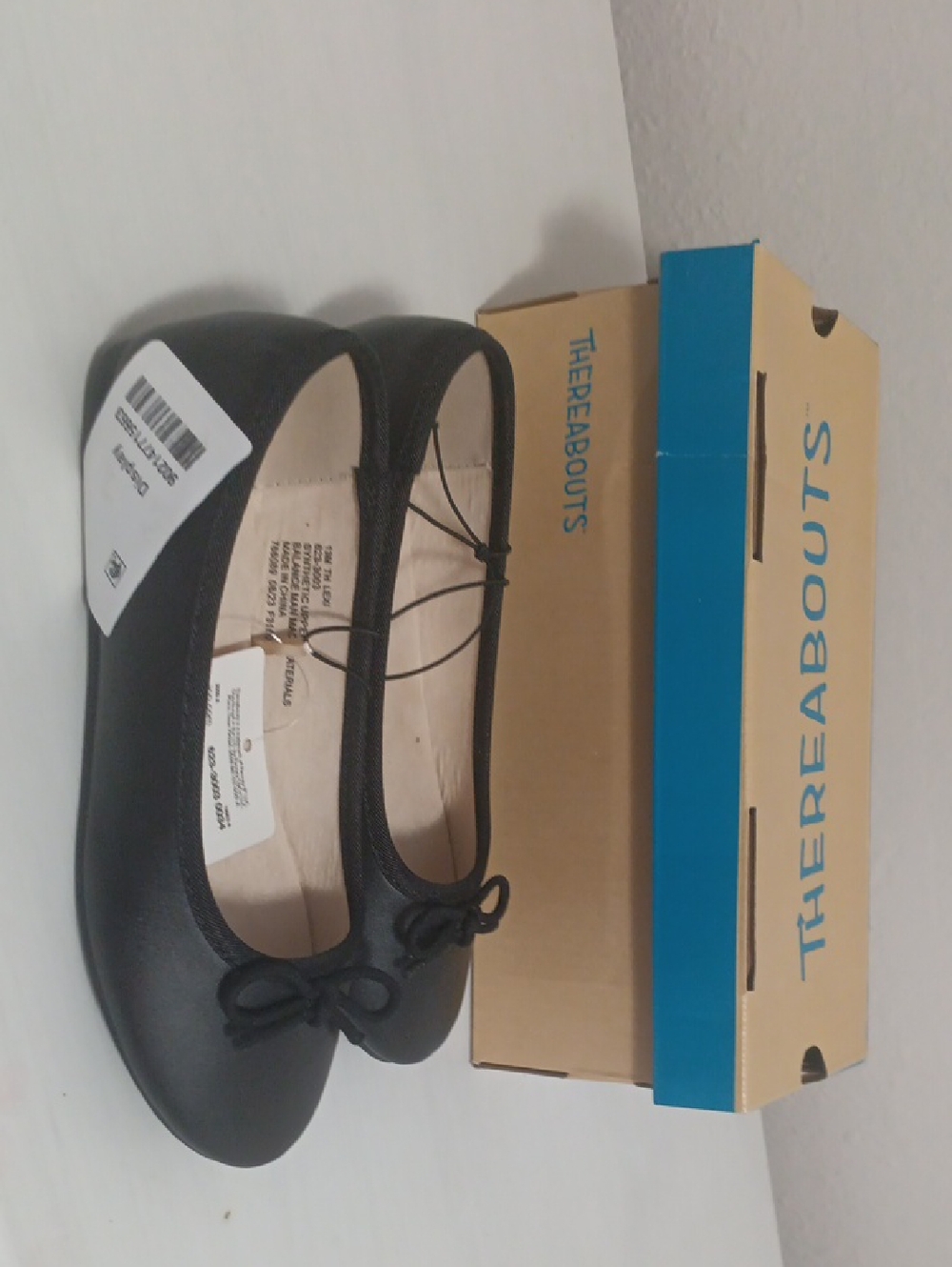 Thereabouts Girls' Black Ballet Flats with Bow